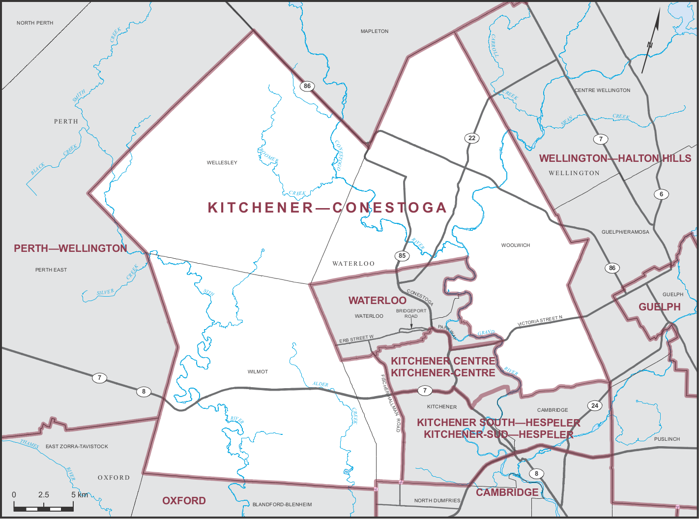 Map of Kitchener-Conestoga