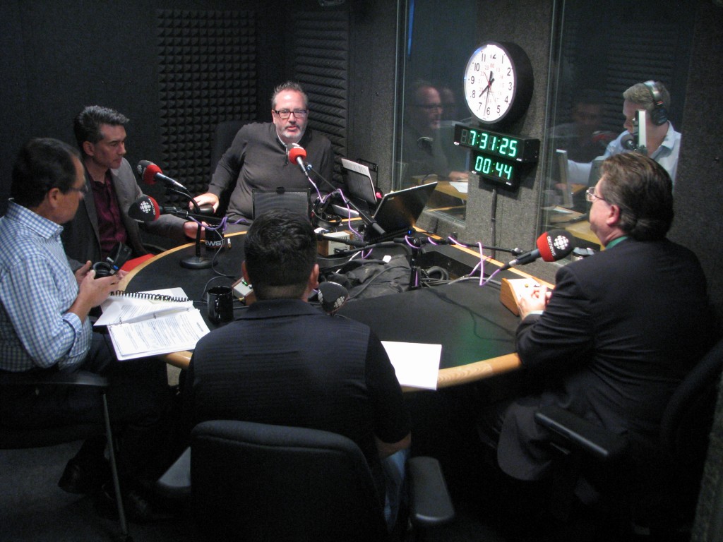 In the CBC-KW 89.1FM studio