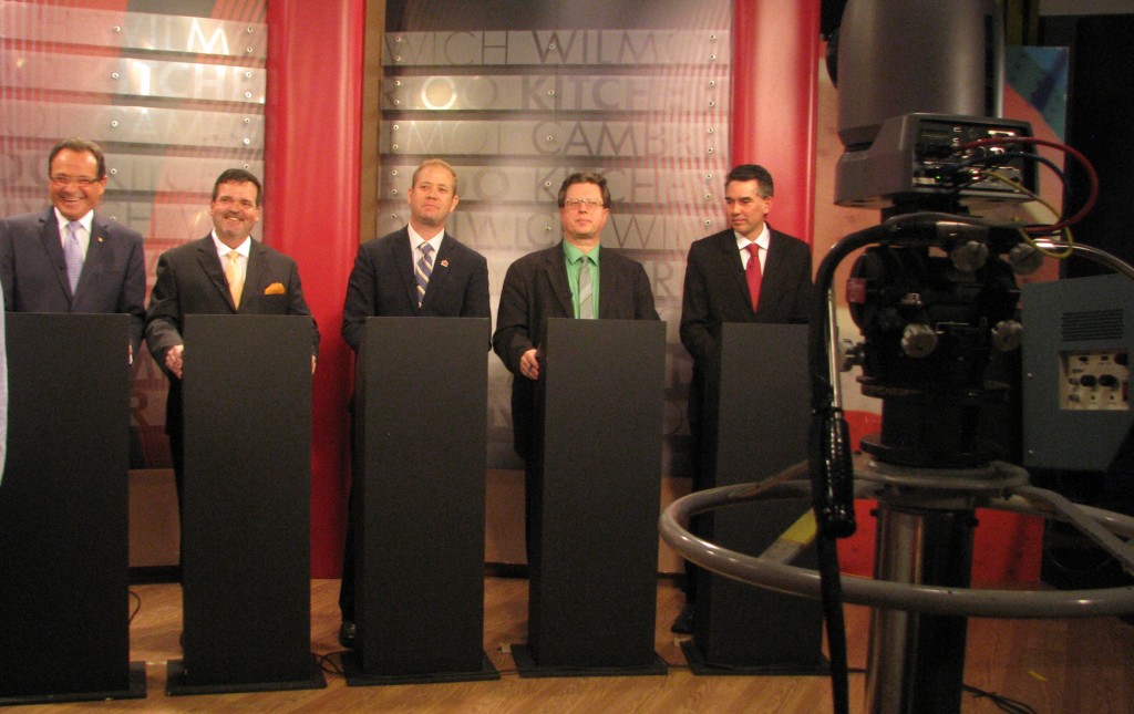 debaters on set