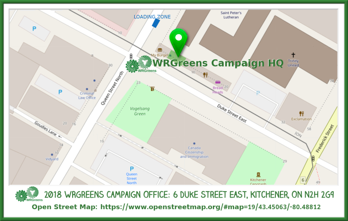 Map to 2018 WRGreens Campaign Office 